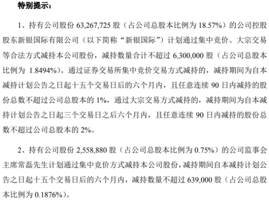 中光防雷：董事长等拟合计减持不超1.22%公司股份