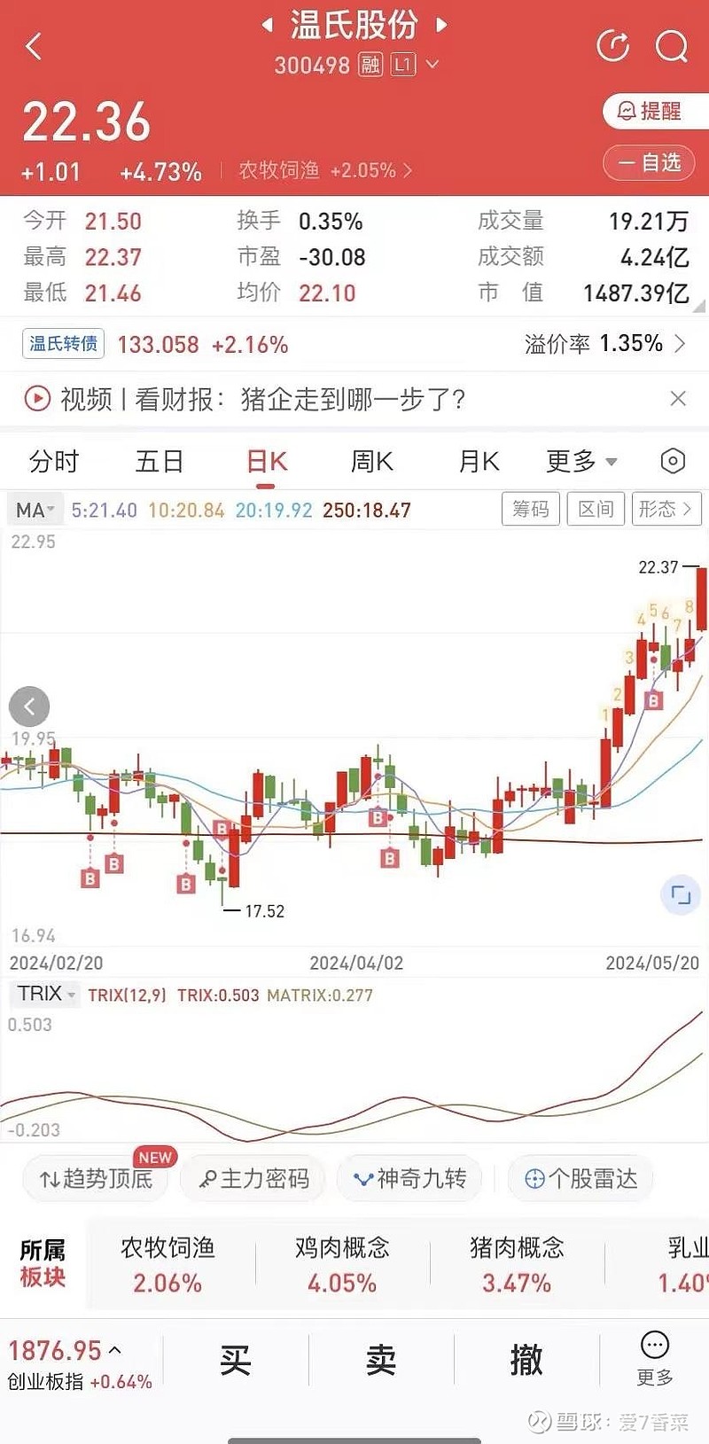 新五丰(600975.SH)：上半年净利润4523.44万元